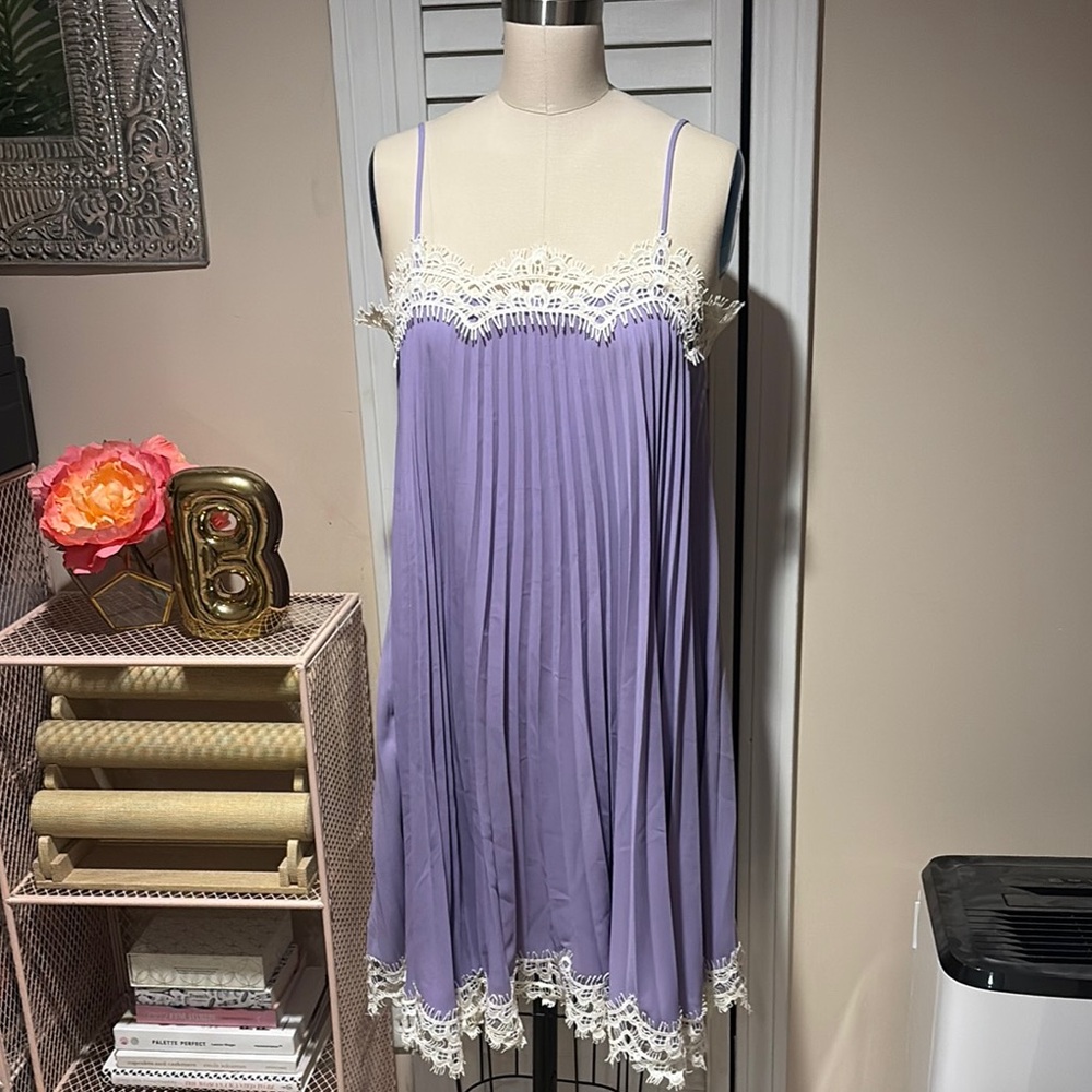 Moulinette Soeurs/Anthropologie Lilac pleated Dress